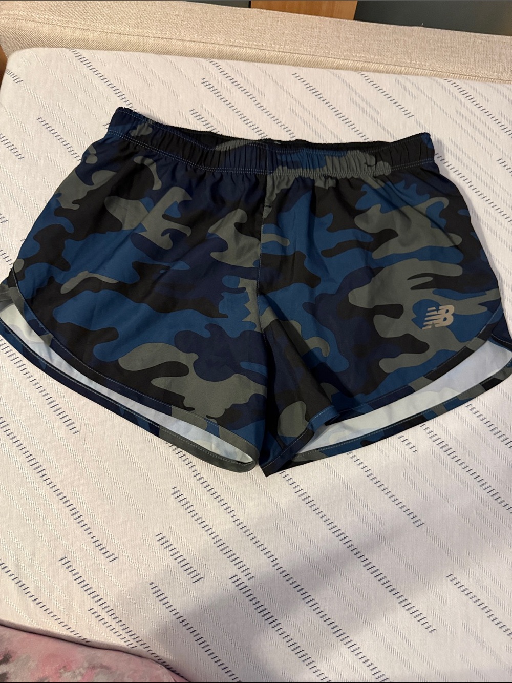 New Balance Women's Navy and Olive Camo Running Shorts